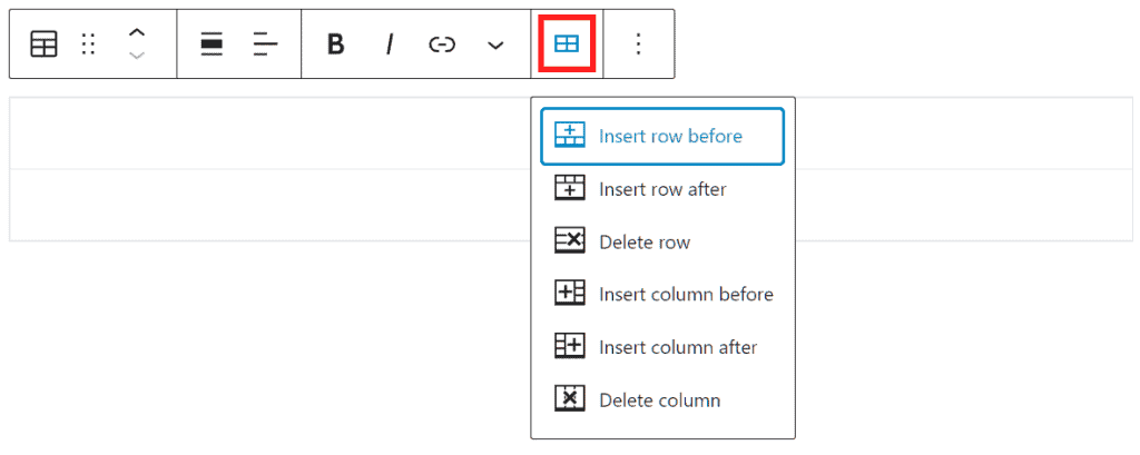 Gutenberg Edit Table