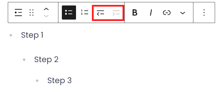 Gutenberg List Settings