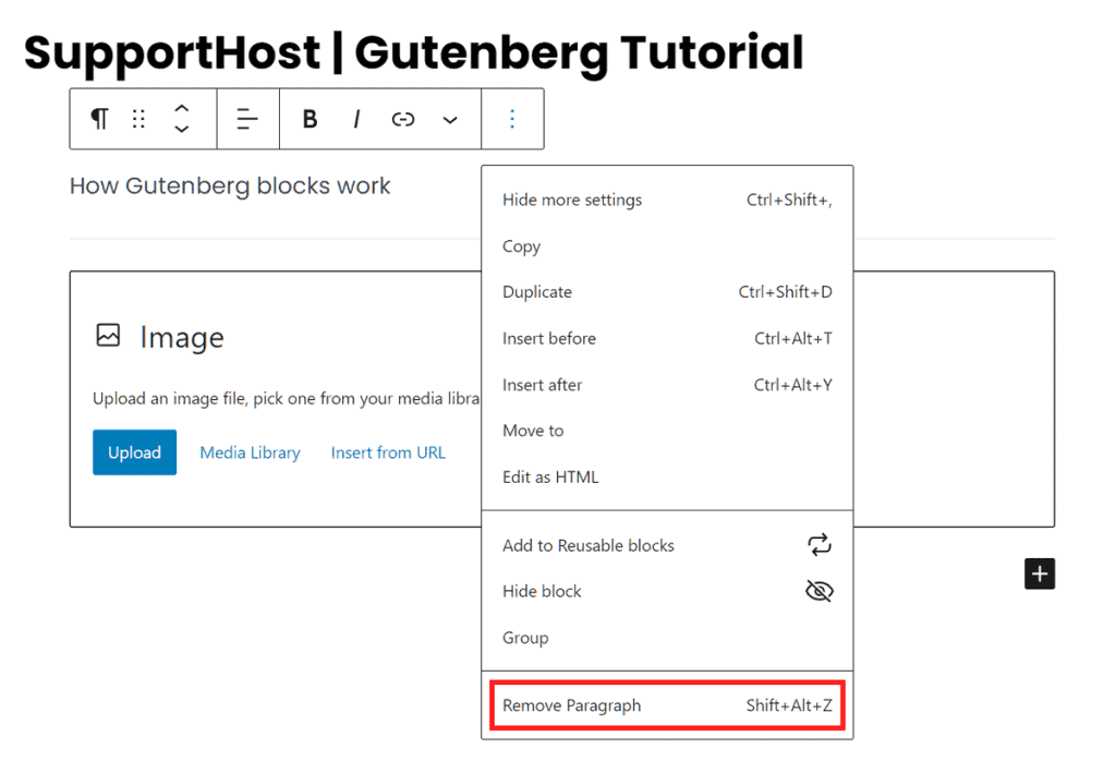 Gutenberg Remove A Block