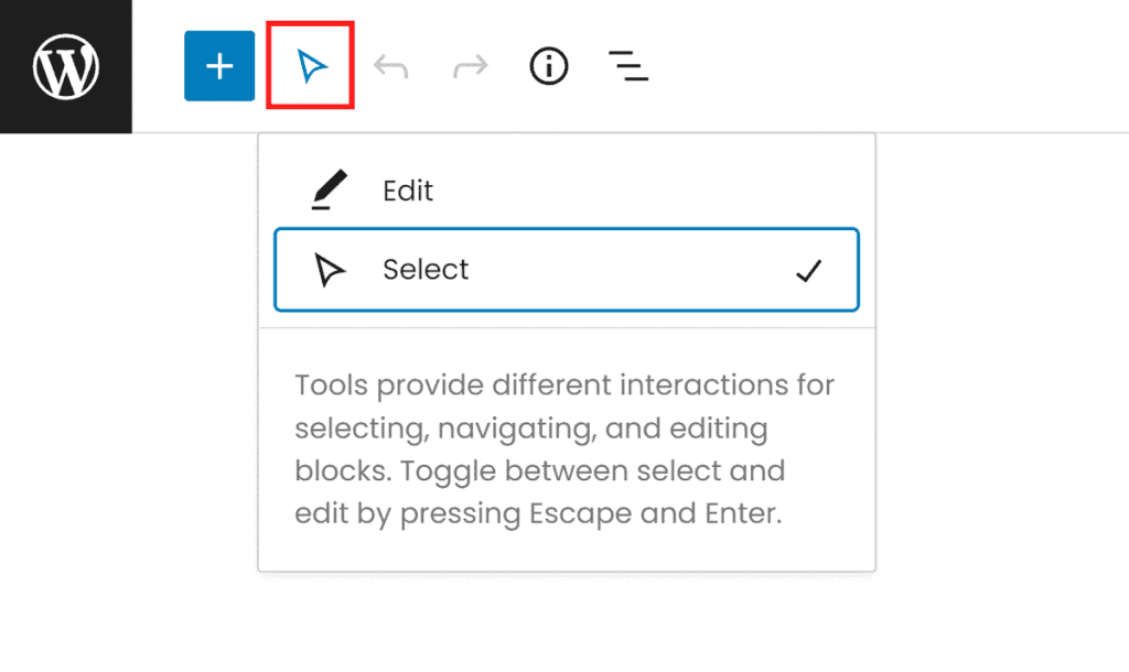 Gutenberg Select Tool