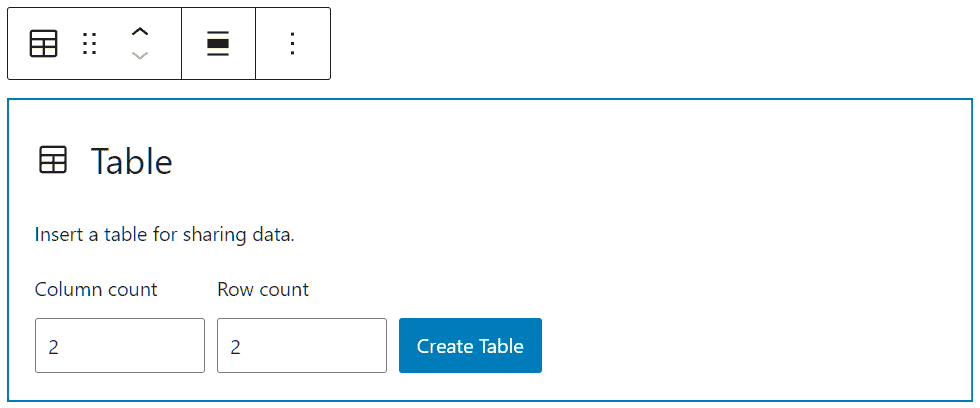 Gutenberg Table Block