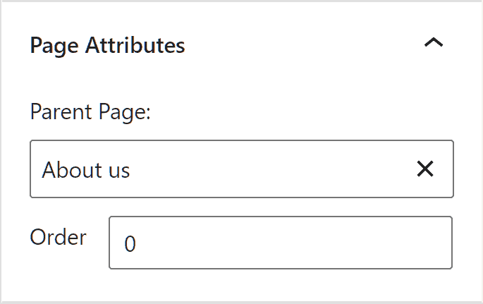 Wordpress Page Attributes