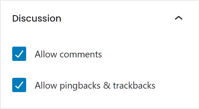 Wordpress Post Discussion Settings