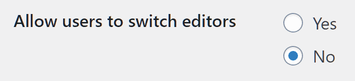 Wordpress Settings Allow Users To Switch Editors