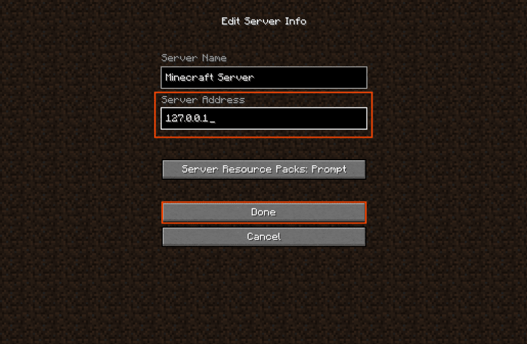 Minecraft Multiplayer Edit Server Info