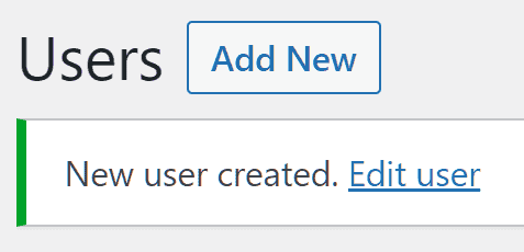 New WordPress User Created