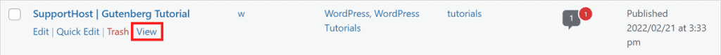 View WordPress Post