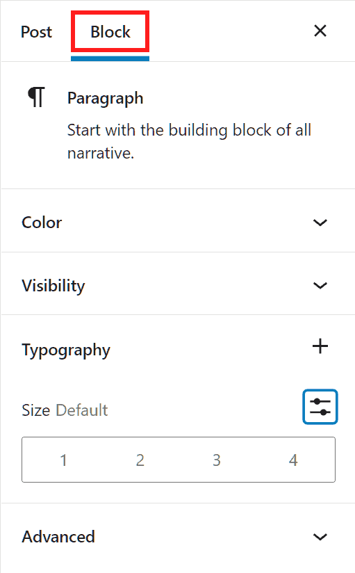 Wordpress Block Settings