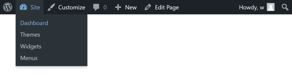 Wordpress Main Toolbar Frontend