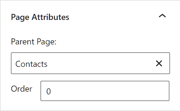 Wordpress Page Attributes