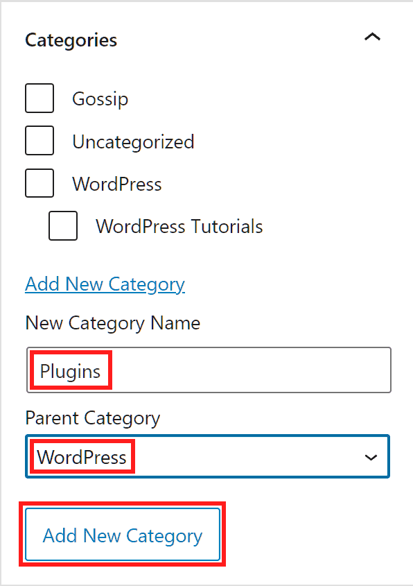 Wordpress Posts Add A New Category