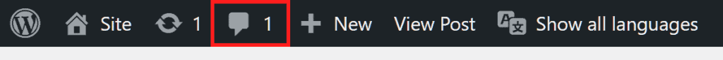 Wordpress Toolbar New Comments