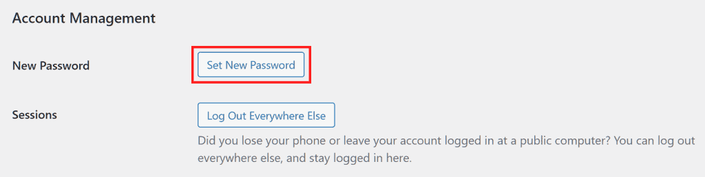 Wordpress Tutorial Account Management Set New Password