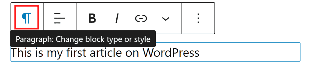 Wordpress Tutorial Change Block Type