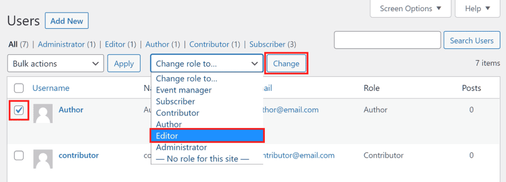 Wordpress Tutorial Change User Role