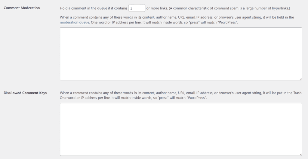 Wordpress Tutorial Comment Moderation Settings