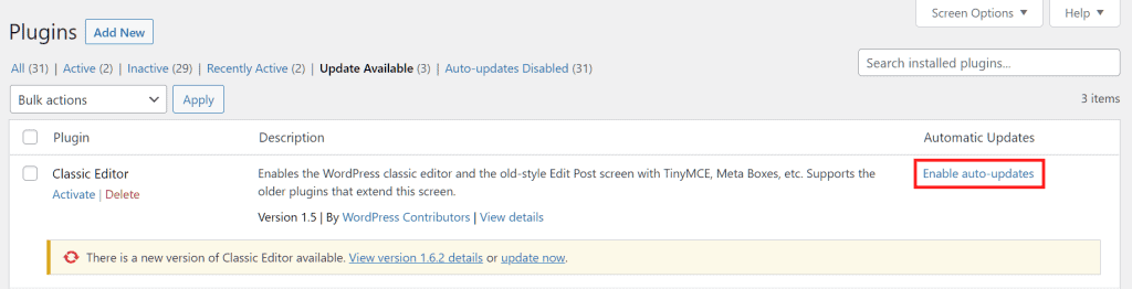 Wordpress Tutorial Enable Plugins Auto Updates
