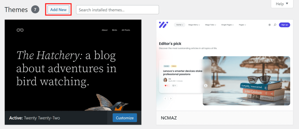 Wordpress Tutorial How Add A New Theme