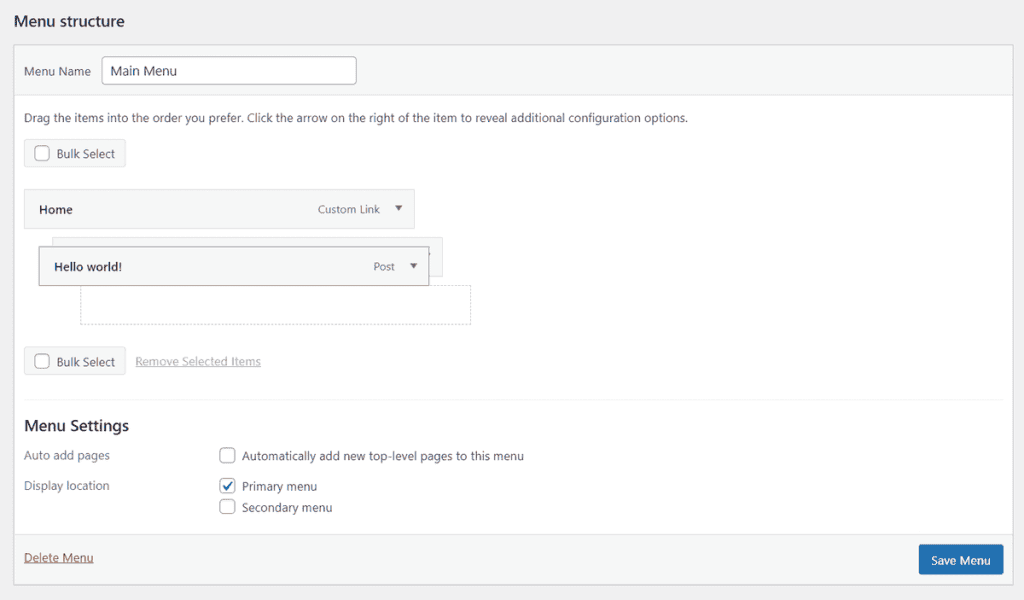 Wordpress Tutorial Order Menu Items