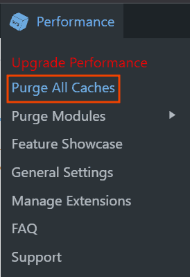 W3 Total Cache Purge All Caches