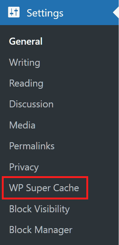 Wp Super Cache Settings