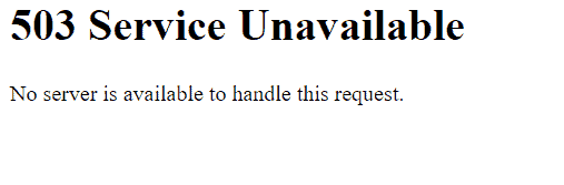 503 Error Service Unavailable