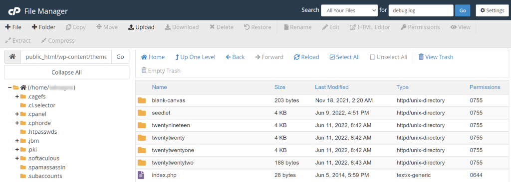 Cpanel File Manager Available Themes