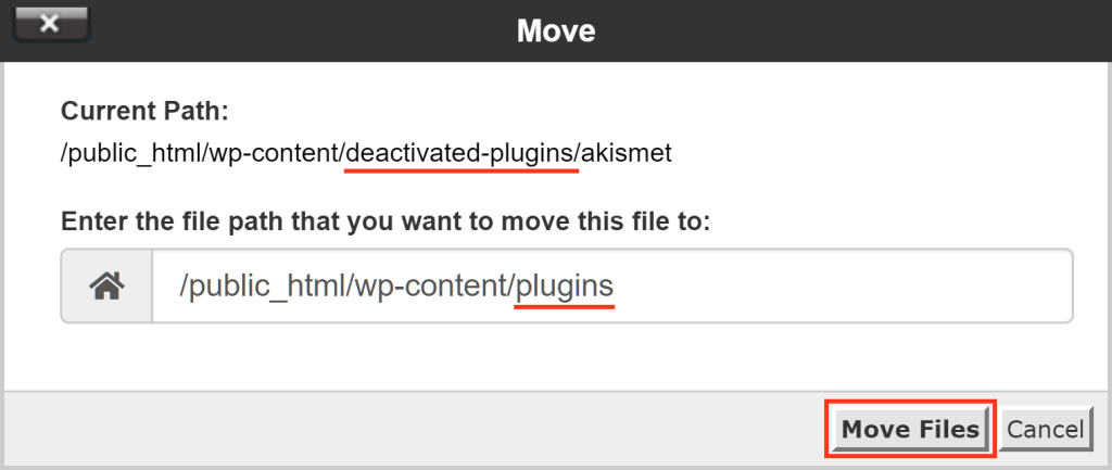 Move Plugins Folder For Activate Them