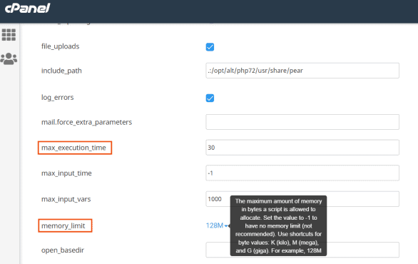 Php Cpanel Options Tabs