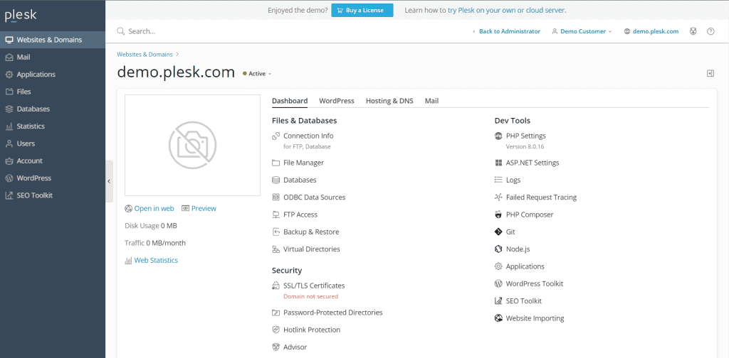Pleask Websites And Domains Tab
