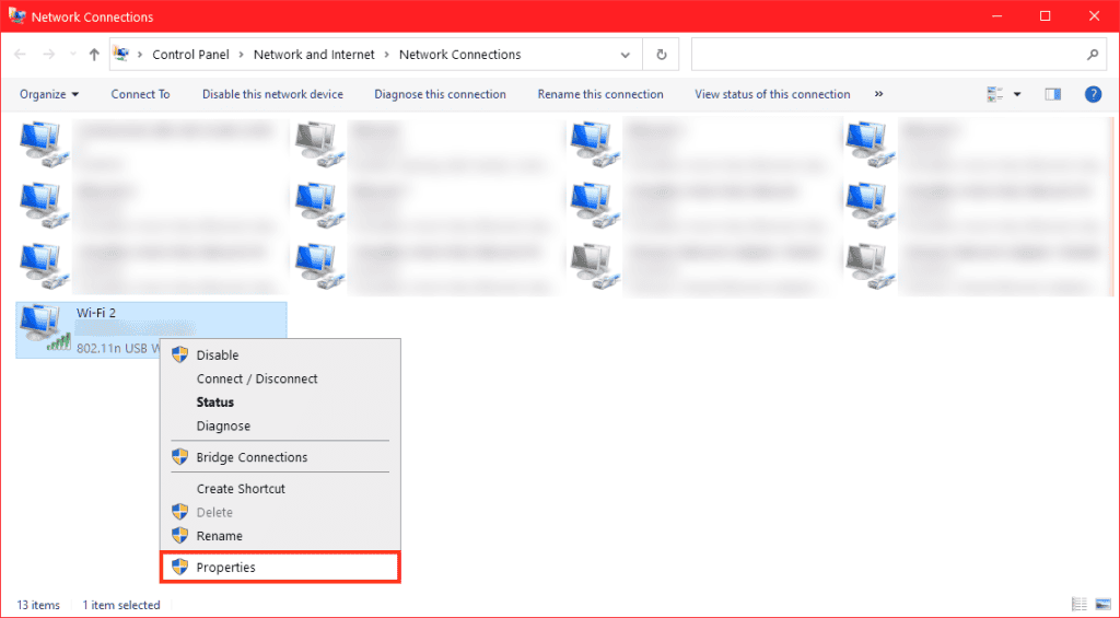 Windows Network Connections Properties