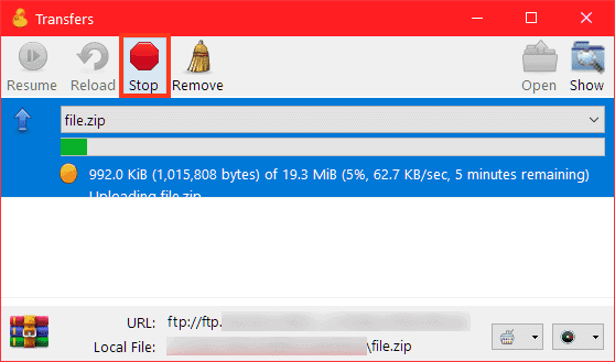 Cyberduck Stop Transfer