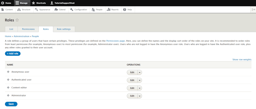 Drupal Manage User Role