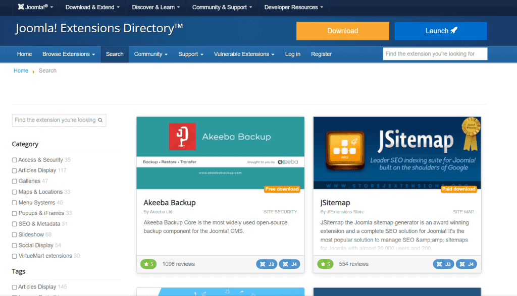 Joomla Extensions Directory