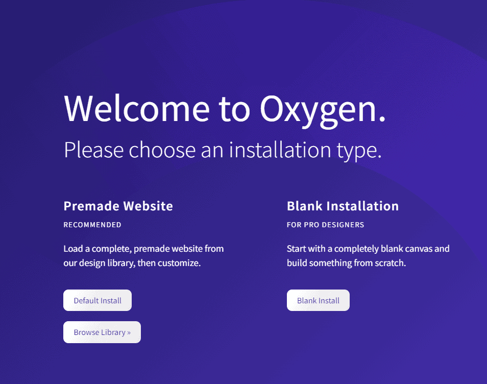 Oxygen Select Installation