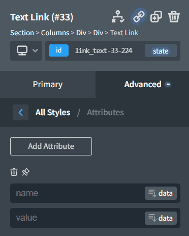 Oxygen WordPress Builder Advanced Attributes