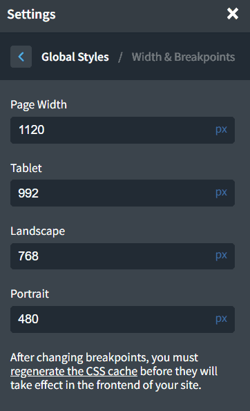 Oxygen WordPress Builder Global Styles Width And Breakpoints