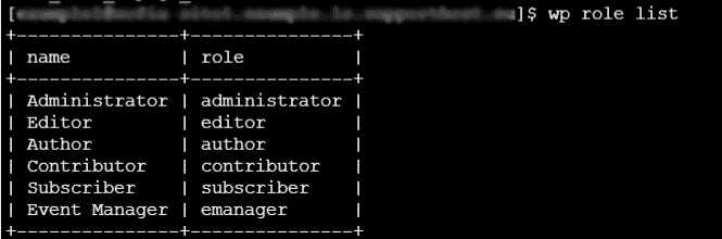 Wp Cli Wp Role List