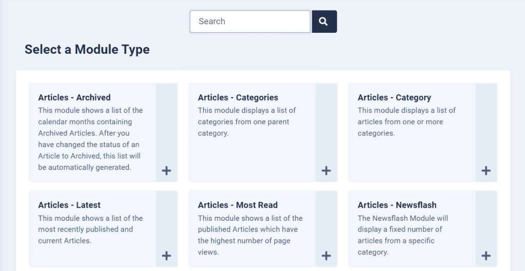 Joomla Admin Modules