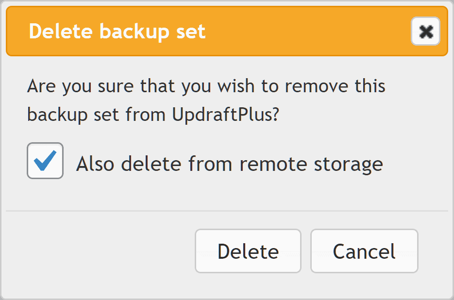 Updraftplus Delete Remote Backup