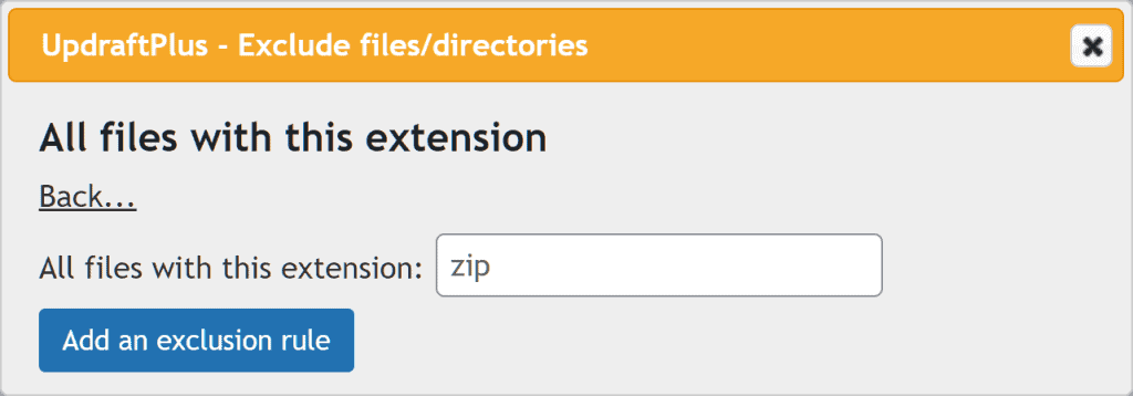 Updraftplus Exclude Files With A Specific Extension