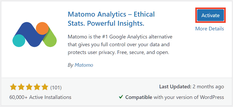 Activate Matomo WordPress Plugin