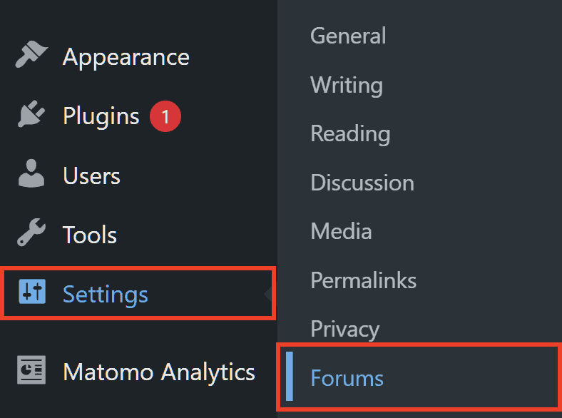 Bbpress Forum Settings