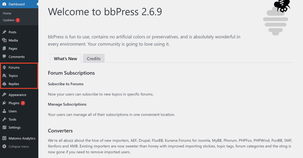 Bbpress Forums Topics And Replies Settings