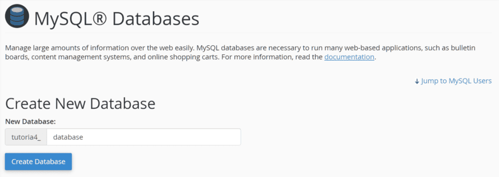Create A New Database In Cpanel