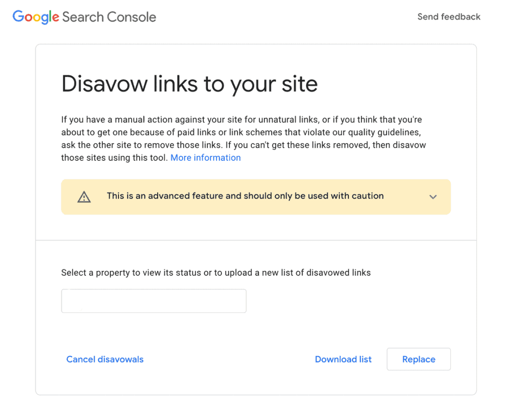 Google Search Console Disallow Links