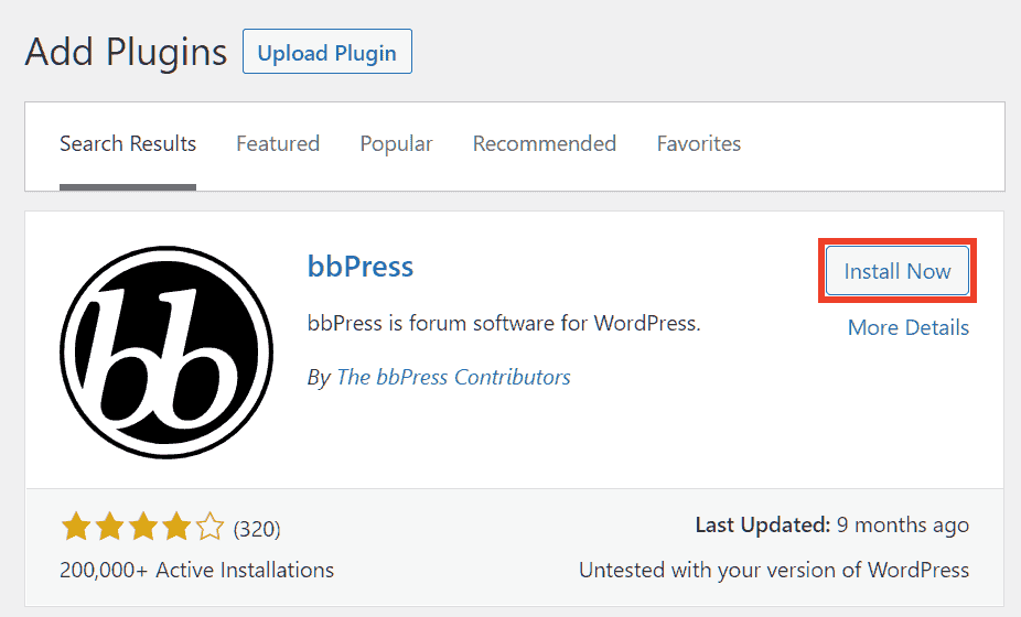 Install Bbpress