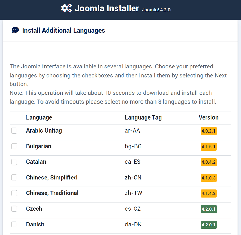 Install Joomla With Additional Languages