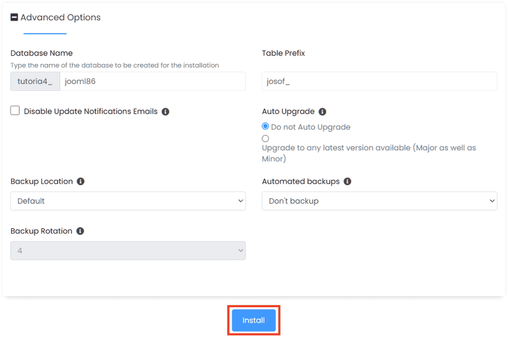 Install Joomla With Softaculous