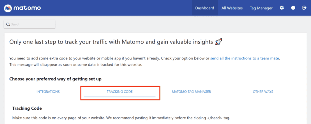 Matomo Tracking Code